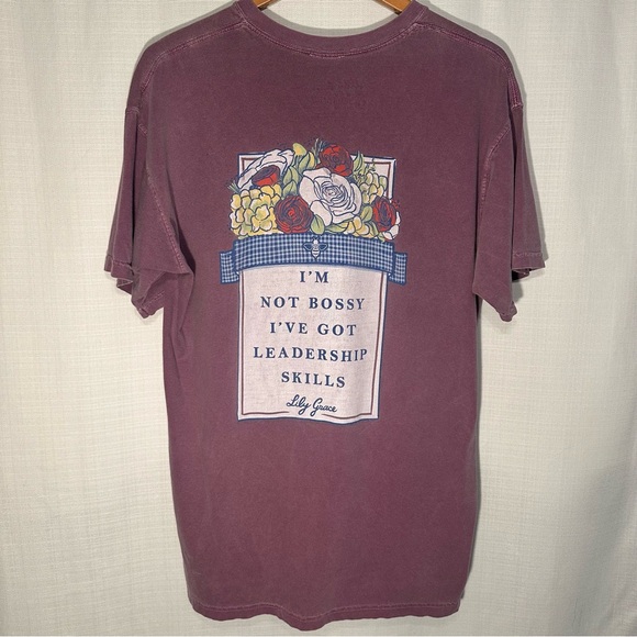 Lily Grace I’m Not Bossy Leadership Skills Crewneck Short Sleeve Pocket T-Shirt - Picture 2 of 10